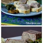 French country terrine wrapped in bacon and baked! This is one of my all time favorite appetizers! | ethnicspoon.com #terrine #pate