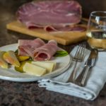 prosciutto crudo with regiano parmesian and pears
