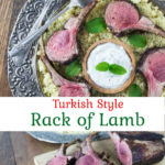 Turkish rack of lamb photo collage.