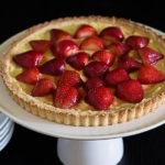European or French strawberry tart with vanilla bean custard and a shortbread crust. | ethnicspoon.com
