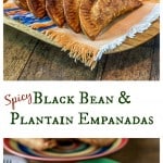 Spicy black bean and plantain empanadas. Crunchy and creamy with some kick! | ethnicspoon.com #tapas #blackbeans #latinfood