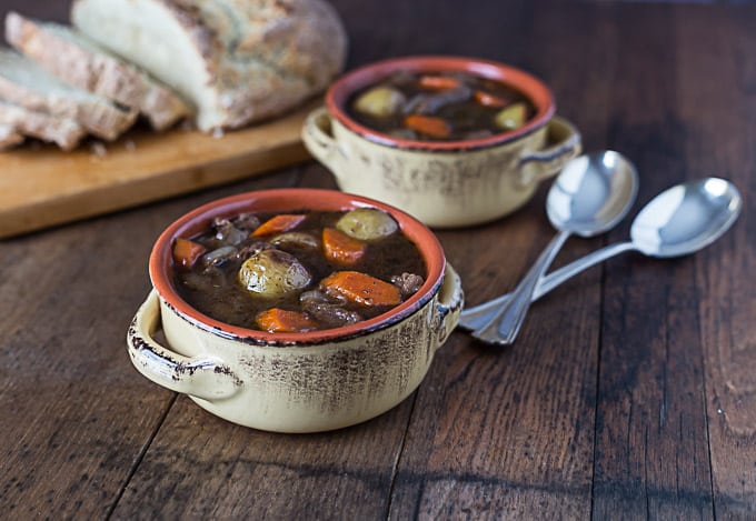 Irish Guinness stew made with beef or lamb. | ethnicspoon.com