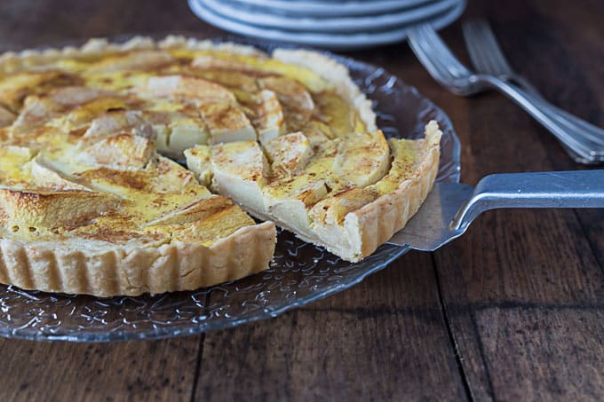 Tarte Normande: A French apple tart with custard. |ethnicspoon.com