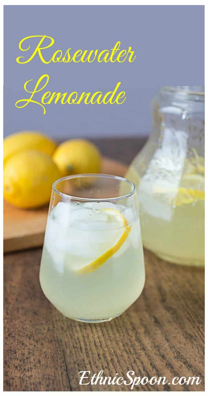 Rosewater lemonade recipe and history. | ethnicspoon.com
