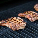 Summer grilling pork chops with coffee jerk marinated pork chops | ethnicspoon.com