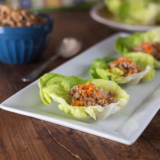 Spicy chicken lettuce wraps in a Thai style