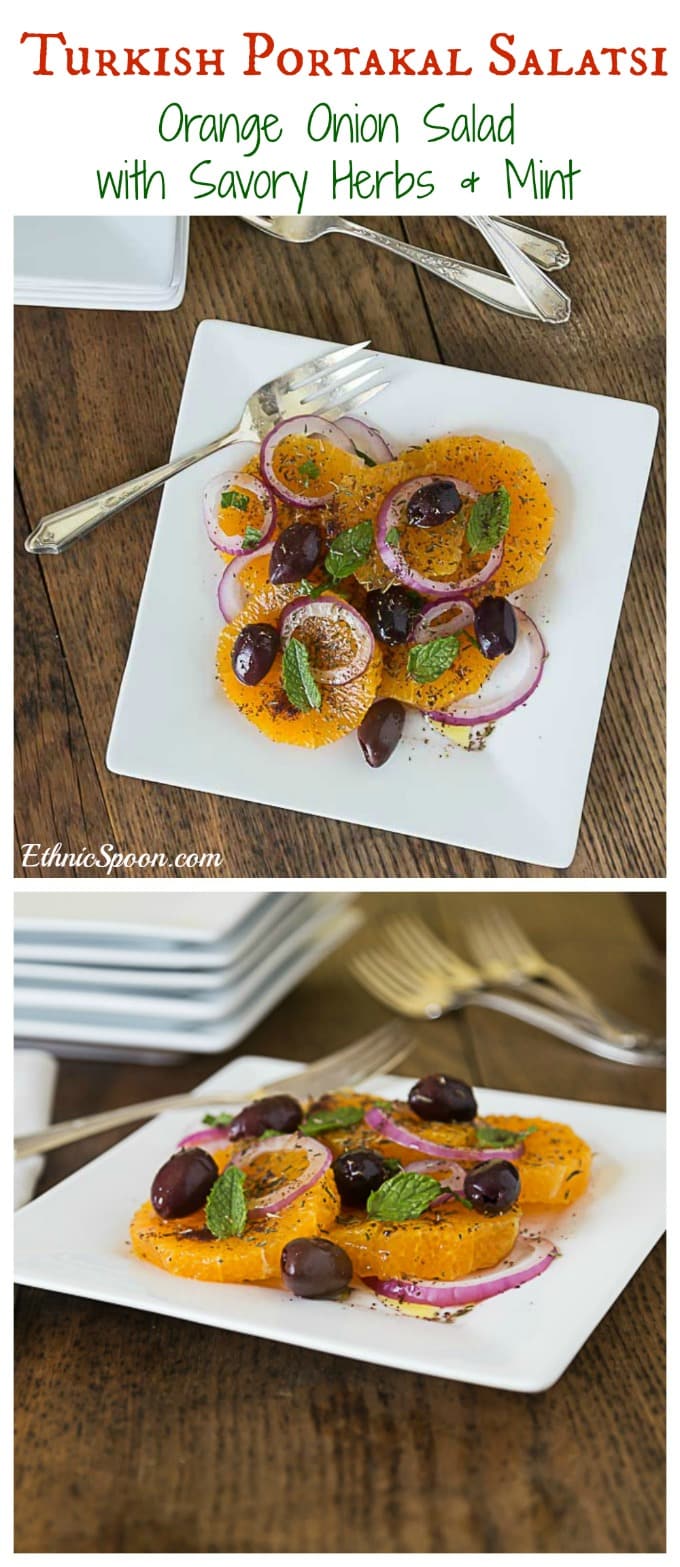 Turkish Portakal Salatsi: A salad with orange, onion, thyme, sumac and mint. | ethnicspoon.com