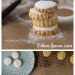 Middle Eastern style shortbread cookies with pistachios and rosewater. | ethnicspoon.com