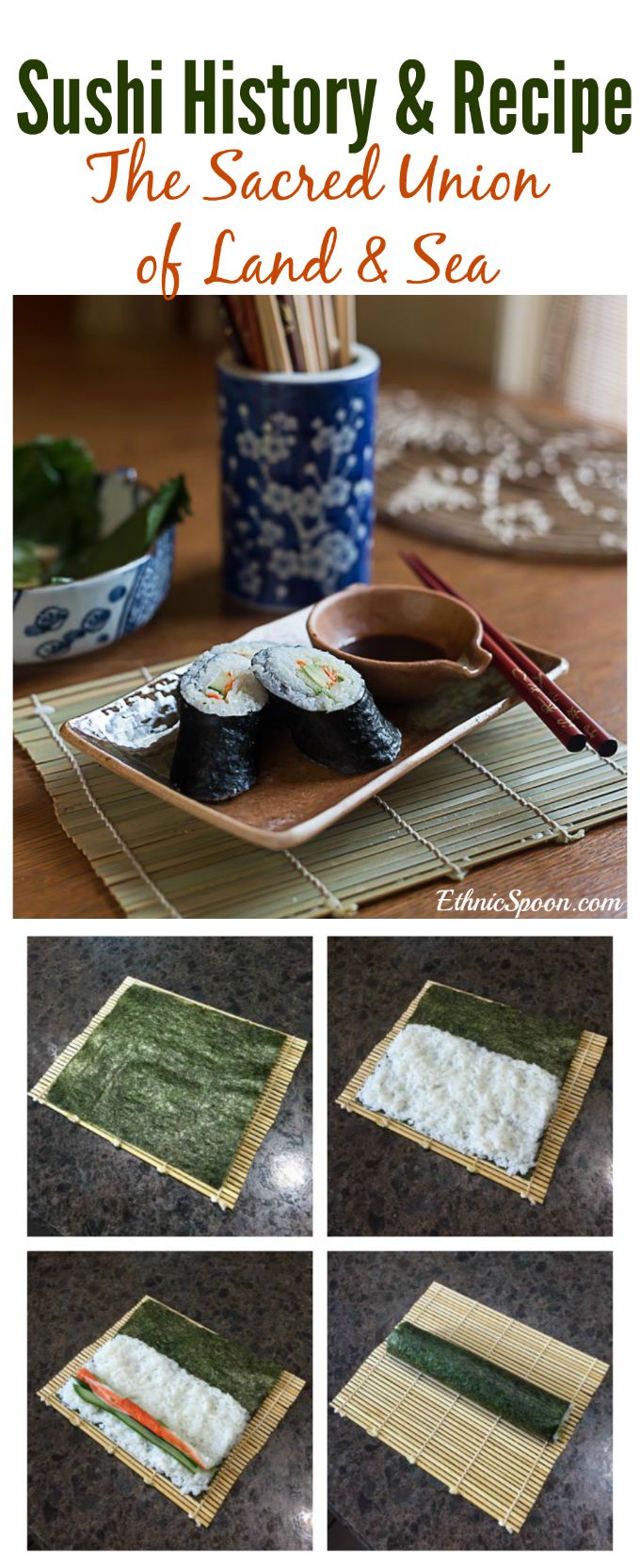 How to make crab or california roll sushi and the history of sushi. | ethnicspoon.com