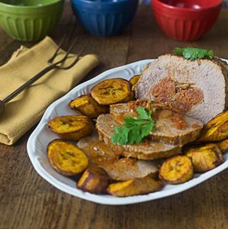 How to make Cuban boliche: A slowly braised roast beef stuffed with chorizo and olives. | ethnicspoon.com