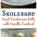 Skolebrød or skolleboller buns are a sweet pastry with cardamom, filled with vanilla custard and topped off with a glaze and chopped coconut. | ethnicspoon.com