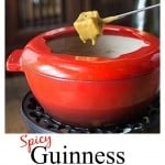 Easy cheesy Guiness cheddar fondue is one of my all time favorites! We tak this to parties, (yes with the pot and some sterno or a slow cooker) or even sit down to a family meal with some salad and fresh fruit on the side! A rich hearty cheese with a nutty stout flavor and some cayenne kick! | ethnicspon.com