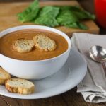 My all time favorite tomato soup! Tomato basil bisque is rich and creamy! If you like tomato soup you will love this soup. | ethnicspoon.com
