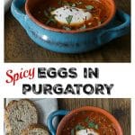 My favorite spicy egg dish! Saucy with some heat and delicious eggs in purgatory with fresh basil! Enjoy Prego® Farmers' Market #PickedAtPeak | ethnicspoon.com