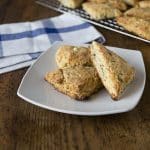 Serve these warm from the oven! They will melt in your mouth! Savory feta walnut scones bring a nice salty and nutty flavors. | ethnicspoon.com