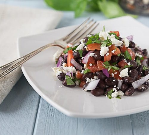 Black Beans Feta Basil Red Onion and Tomato Salad Recipe