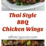 Spicy and saucy Thai style chicken wings will bring a tear to your eye! Baked them and finish on the grill for a nice crispy wing! Hot, sweet, salty & tangy! | ethnicspoon.com