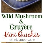 Wild mushroon quiche with gruyere and fresh thyme is a rustic and delicious dish with earthy & nutty flavors. You will love this! | ethnicspoon.com