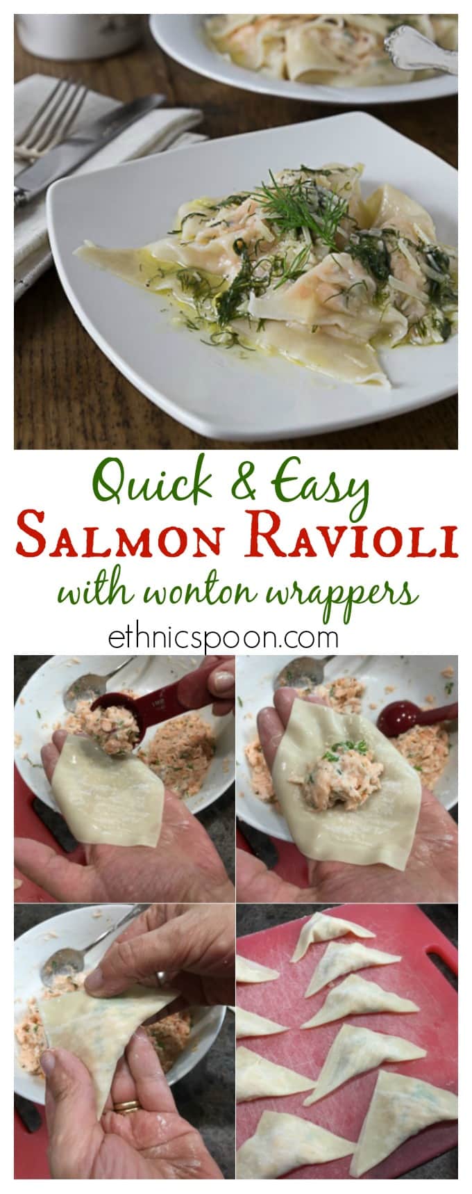 Salmon Ravioli with Lemon Dill Sauce Analida's Ethnic Spoon