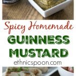 This mustard has some kick! Try a zesty Guinness whole grain homemade mustard with some real bite. This goes great with Irish bangers and mash. This is so simple to make and you only need a blender. | ethnicspoon.com