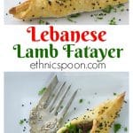 Here is a fun dish to try! Try a simple and exotic Lebanese lamb fatayer with a simple dough and an incredible spice mixture. This is a Lebanese version of a calzone and will be a family favorite and fun to make too! | ethnicspoon.com