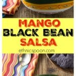 Try this super easy mango black bean salsa! This is my go-to dish to bring to summer picnics. If you can chop and stir this is the salsa for you! I love the sweet, savory and spicy flavors this dish brings. | ethnicspoon.com