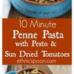 Tasty sun dried tomatoes in pesto sauce made with Barilla Ready Pasta. Here is a quick weeknight meal that is ready in 10 minutes or less. So good! | ethnicspoon.com #ad