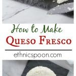 Cheesemaking at home is really quite simple. Make your own queso fresco at home with the easy to follow recipe. This is a great cheese to add to nachos, tacos, enchiladas or tostadas. Que rico! | ethnicspoon.com