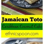 Simple ingredients come together to make a delicious cake. You are going to love making this easy kid friendly from scratch cake recipe that has tropical Caribbean. Jamaican Toto is a popular Caribbean coconut cake that is a simple and delicious spice cake that dates back to colonial times. The batter is super easy to make and produces a sweet cake that needs no frosting. | ethnicspoon.com