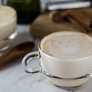 How about a hot toddy cocktail for Saint Patrick's Day! Here is a favorite Saint Patrick's Day cocktail that will warm you up on a cold March 17th! The scailtin is a hot toddy stye cocktail make with Jameson or another Irish whiskey, milk, cinnamon, ginger, honey and a little nutmeg. This is like comfort food in a cocktail ! | ethnicspoon.com