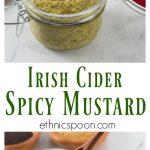 Buy some mustard seeds and soak them to make your own homemade mustard. Homemade mustard is so easy and you can explore new flavors too! Try this Irish cider tarragon mustard on some sausages or roast beef! This spicy whole grain pungent mustard is not for the faint of heart. You will enjoy the kick this brings but also has some subtle flavors too! #mustard #wholegrainmustard #homemade #mustardrecipe #spicymustard #makemustard #brownmustard #yellowmustard | ethnicspoon.com