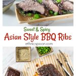During grilling season I love to experiment with homemade dry rubs and BBQ sauces and I think you will love these. My Asian style sweet, spicy and stick BBQ sauce has a nice combination of flavors. My never fail easy rib technique: dry rub them, let them rest in the rub for a couple hours, bake them at 300 for 1 hour and finish on the grill. The result is a tender fall-off-the-bone rib. Brush the BBQ sauce on your rack of ribs while grilling and dip them when they are done! @smithfieldbrand @walmart #BBQ #grilling #ribs #GetGrillingAmerica #ad