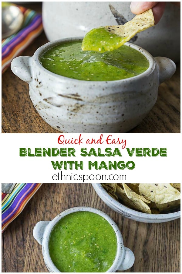 Blender Salsa Verde with Mango Analida's Ethnic Spoon