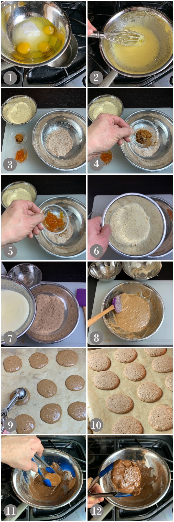 A collage of photos showing steps to make lebkuchen cookies.