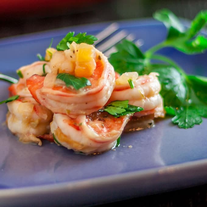 spanish shrimp tapas on a plate