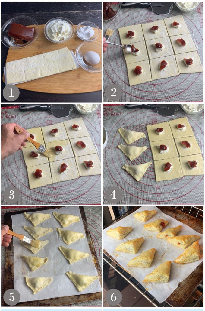 Steps to make pastelitos de guava.