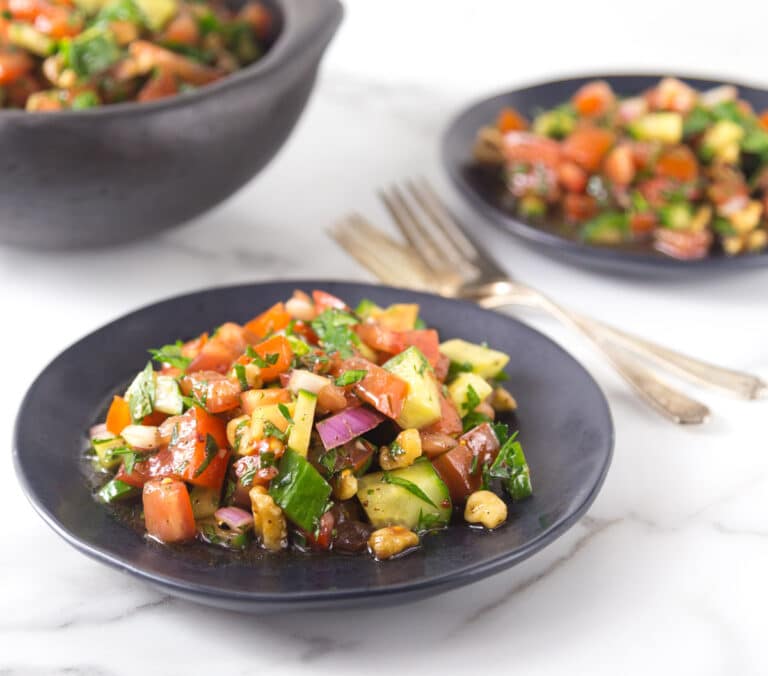 Turkish Tomato, Walnut Salad - Gavurdagi - Analida's Ethnic Spoon