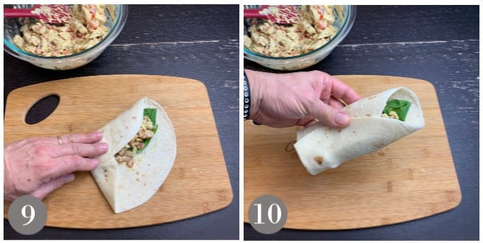 A photo showing the steps to fold the wraps.