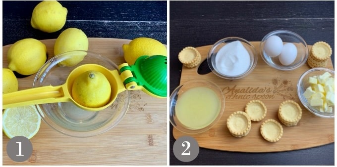 A photo of squeezing lemons for lemon curd.