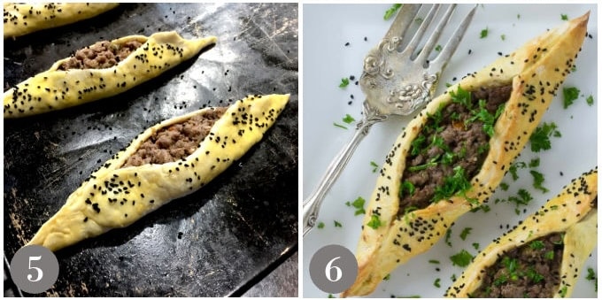 The baking of the fatayer and finished look.